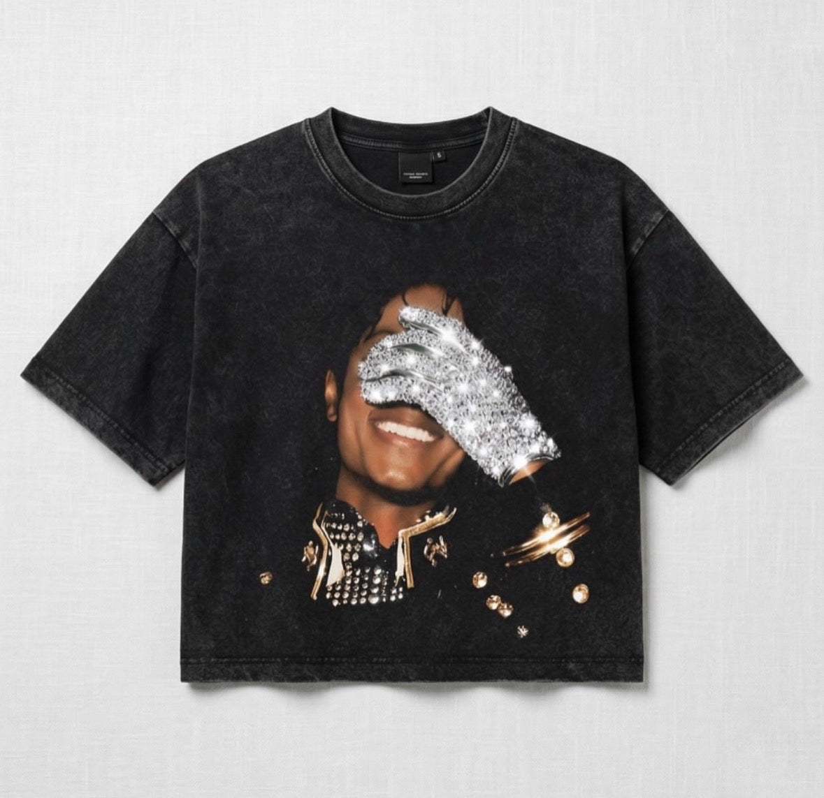 Washed Up Crop Top Dark Grey