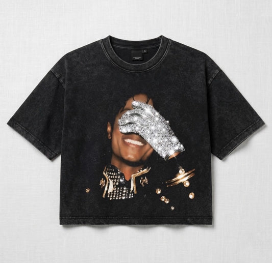 Washed Up Crop Top Dark Grey