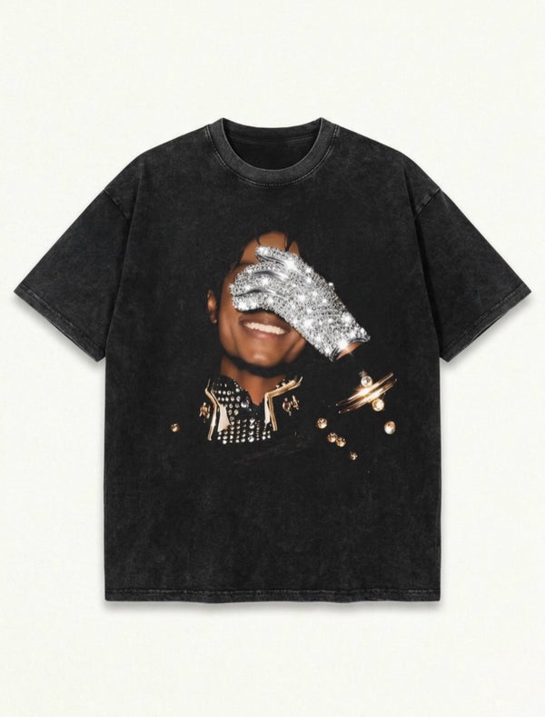Dark Grey Rhinestones Washed