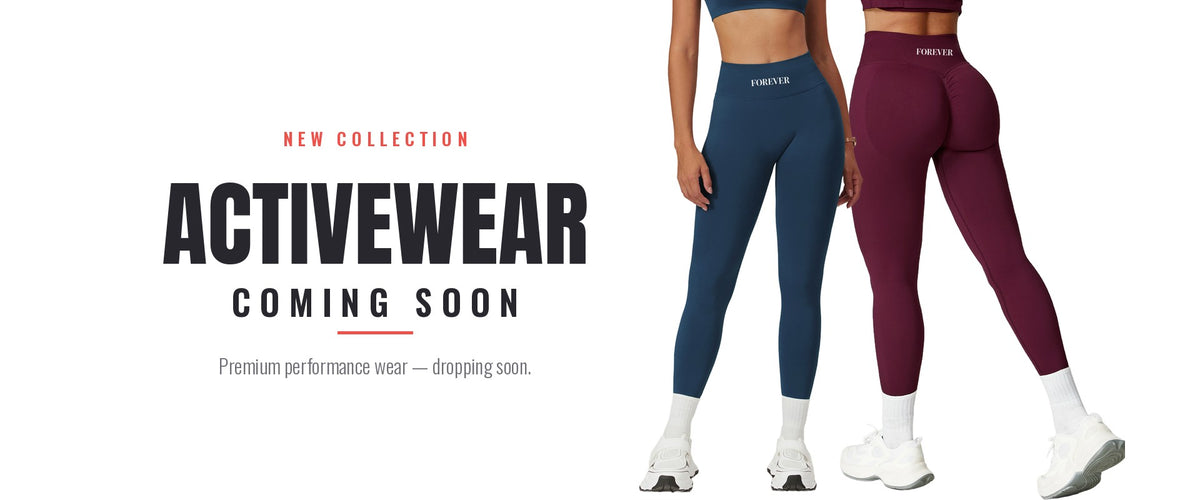 Activewear - coming soon. Premium performance wear, dropping soon.