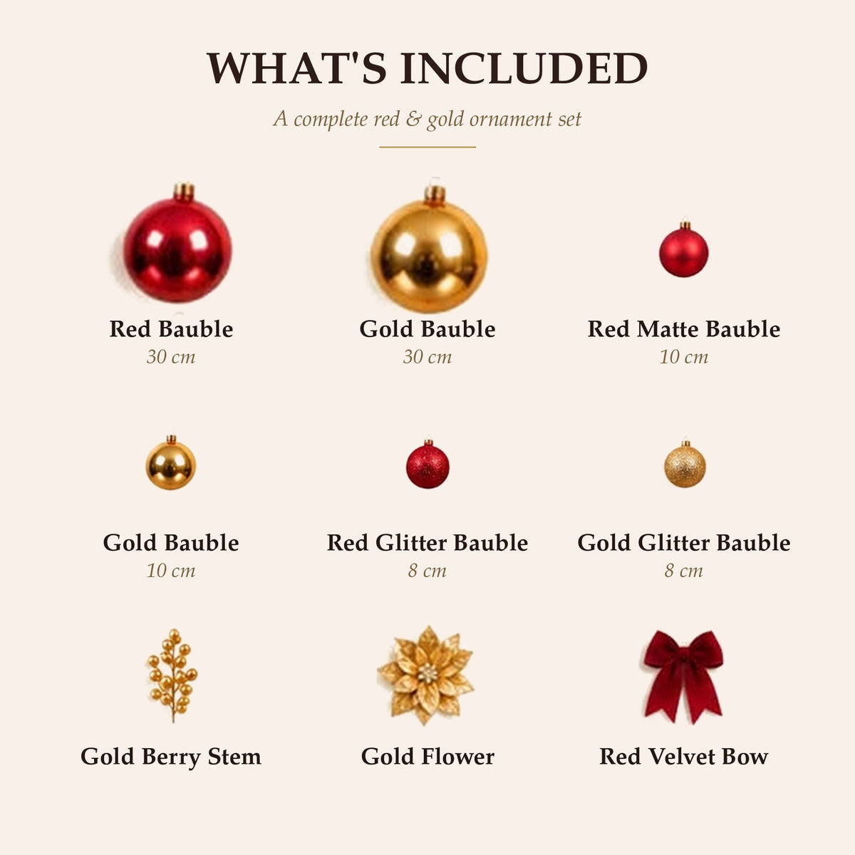 Christmas Tree Decorated Red and Gold